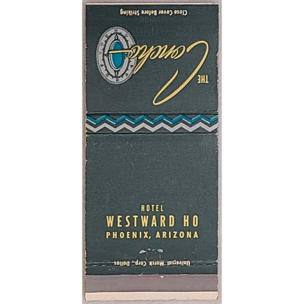 Vintage Matchbook Cover The Concho Restaurant Hotel Westward Ho Phoenix Arizona - Picture 2 of 5